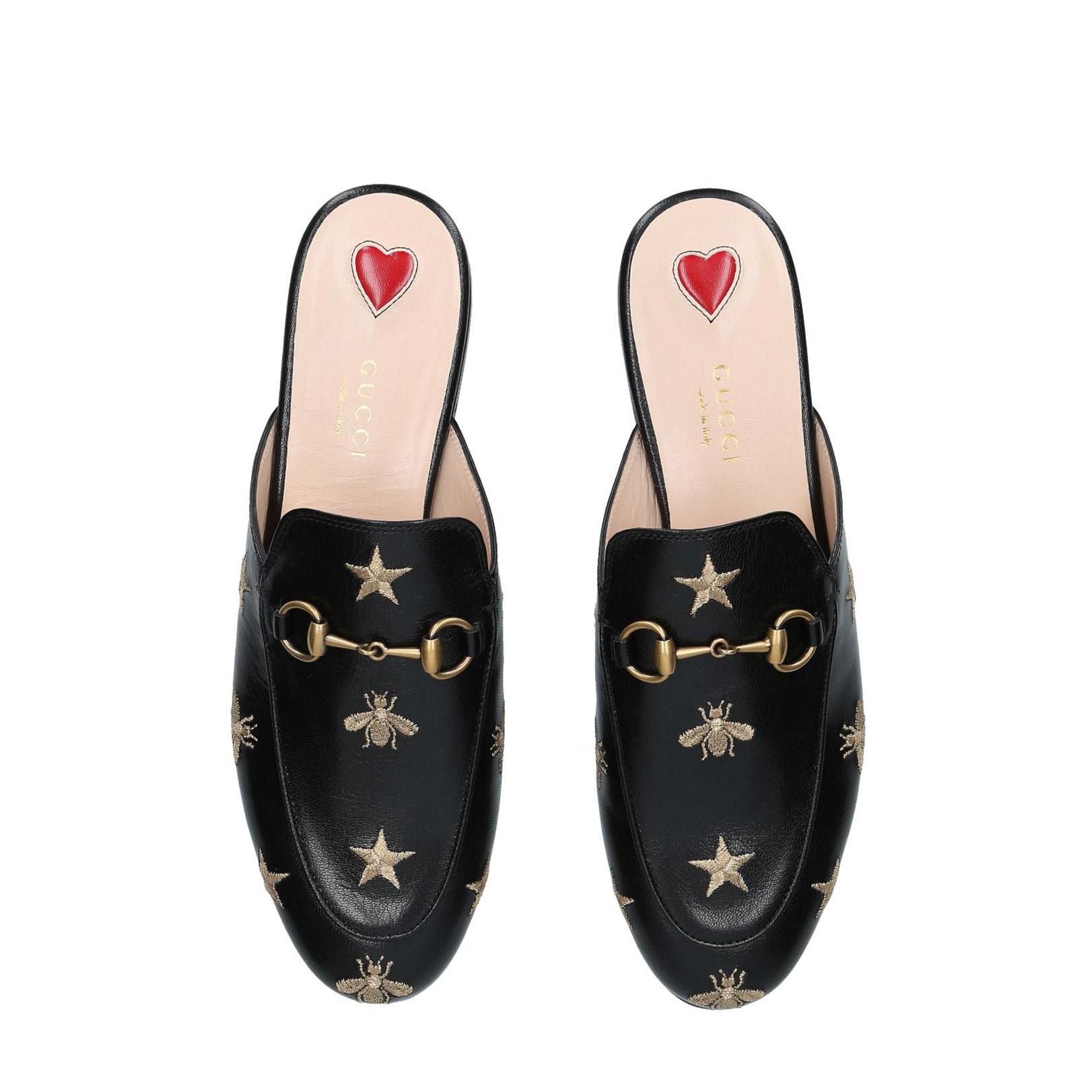 Princetown Embroidered Leather Slides